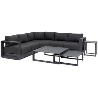 Hesperide Set di mobili da giardino angolari allure graphite a 5 posti in alluminio e poliestere - Hesp&eacute;ride