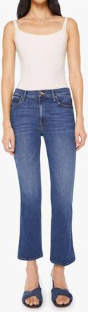 Mother Mid Rise Smokin Double Flood Jeans In Start Your Engines