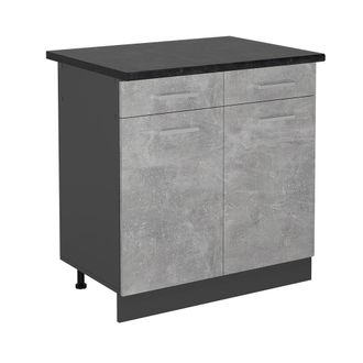 Vicco Mueble Bajo De Cocina R-line, Hormig&oacute;n, 80 Cm, Et Antracita