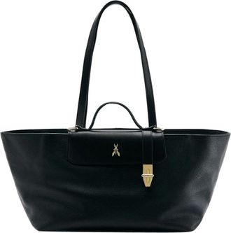 Patrizia Pepe Modern Utility Leather Bag - Dames - Shoppers - Zwart - ONE Size - Leer - Tassen