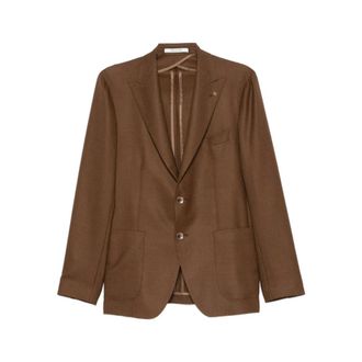 Tagliatore Blazers, male, Brown, Size: M Peaked Lapel Blazer