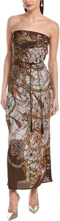 Marchesa Marchesa Rosa Strapless Twill Midi Dress
