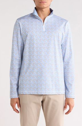Bugatchi Long Sleeve Quarter Zip Pullover in Air Blue at Nordstrom Rack, Size Xxx-Large