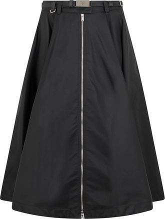 Prada Re-Nylon Rok - Dames - Midirokken - Zwart - M - Nylon - Rokken