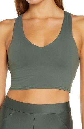 Alo Real Sports Bra in Dark Cactus at Nordstrom, Size Medium