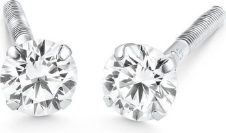 Pompeii3 1/4 Ct Diamond Screw Back Studs 14k White Gold Lab Grown Eco Friendly
