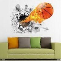 OEM Pegatina 3d Removible (baloncesto De Fuego Volador (50 Cm X 2) - A&ntilde;ade Un Toque Din&aacute;mico Y Deportivo A Tus Paredes) - Crezuo