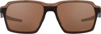 Oakley 58mm Polarized Rectangular Sunglasses in Matte Rootbeer at Nordstrom