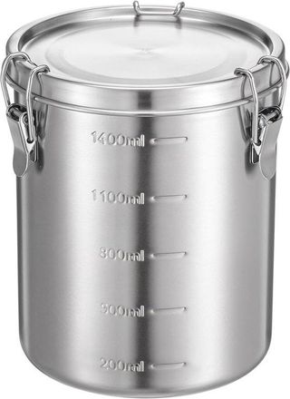 No Brand Taza-tarro De Acero Inoxidable Para Caf&eacute; Molido, Recipiente Met&aacute;lico 100% Herm&eacute;tico Para Almacenar Alimentos Con Tapa De Cierre, Conserva El Az&uacute;car/t&eacute;