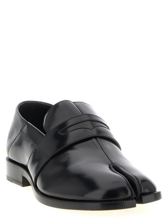 Maison Margiela Womens Black Calfskin Slip-On Loafers