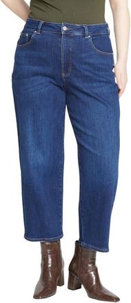 Universal Standard Donna Curve High Waist Straight Leg Jeans in Stonewash Indigo Blue at Nordstrom, Size 26W