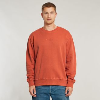 G-Star Mens G-Star RAW Washed Relaxed Sweater - Red Cotton - Size Large