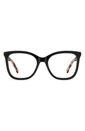 Carolina Herrera 52mm Round Optical Glasses in Black at Nordstrom