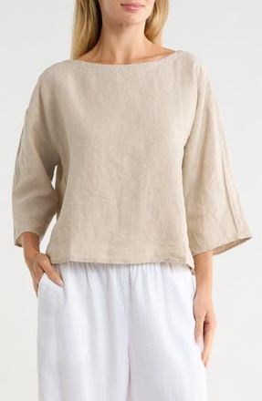 Eileen Fisher Bateau Neck Box Top in Undyed Natural at Nordstrom Rack, Size Xx-Small