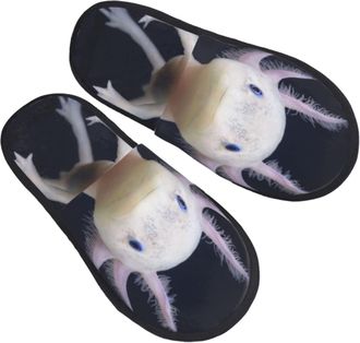 Generic Women Men Slippers Axolotls House Shoes Plush Fleece Lined Indoor Shoes Anti-Skid Bedroom Slipper For Outdoor Indoor Travel M