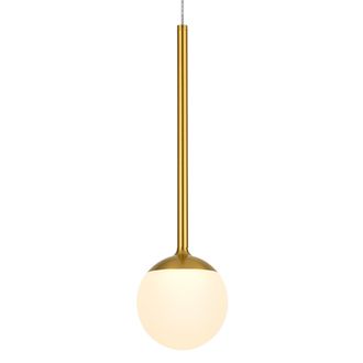 VONN Lighting Capri VCP2101AB 5 1-Light Integrated LED Height Adjustable Pendant Lighting with Glass Shade in Antique Brass