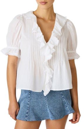 Steve Madden Lyric Ruffle Top in Antique at Nordstrom, Size X-Small