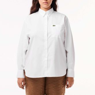 Lacoste Mens Oversized Shirt With Brest Pocket in White - Size 10 UK