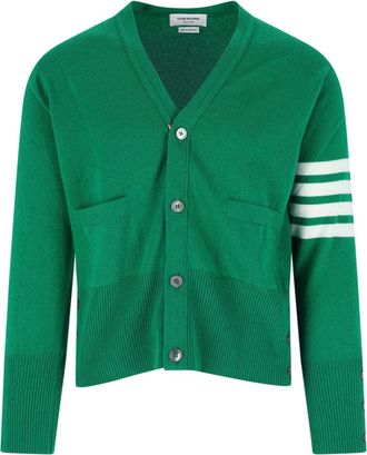 Thom Browne 4 Bar Green Cashmere Cardigan