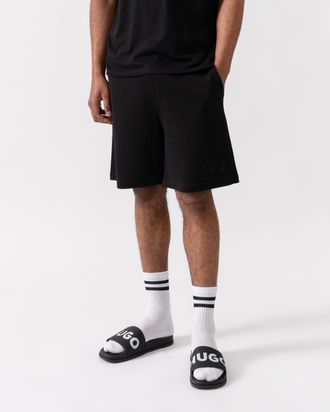 HUGO BOSS Mens Darix Jogger Shorts in Black Cotton - Size X-Large