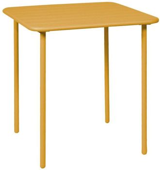 Sweeek 2-seater square steel garden table Yellow Ochre 70x70x72.5 cm - Amelia 70cm