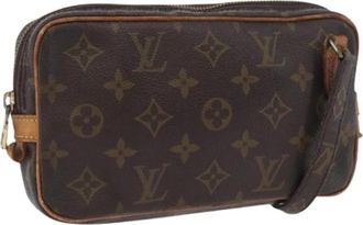 Louis Vuitton Pre-owned Monogram Schoudertas - Dames - Vintage Clutch - Bruin - ONE Size - Leer - Vintage