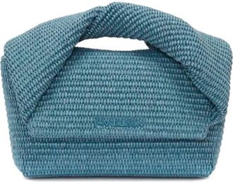 J.W.Anderson Rieten Model Tas met Gedraaid Handvat - Dames - Handtassen - Blauw - ONE Size - Katoen - Tassen