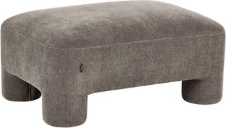 Beliani Ottoman Brown Fabric Upholstery Plush Texture Cylindrical Legs Organic Style HOGBO