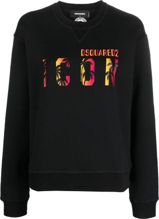 Dsquared2 Icon print cotton sweatshirt - women - Cotton - S - Black