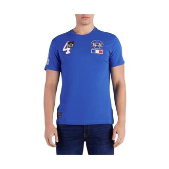 La Martina Tops, Dames, Blauw, XL, Katoen, Regular Fit Blauw T-shirt