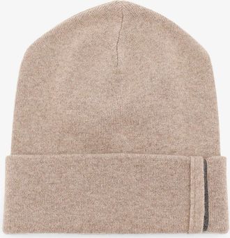 Brunello Cucinelli Cappello in cashmere con dettaglio Monile - BRUNELLO CUCINELLI - gender_Woman