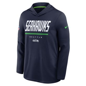 Nike Seattle Seahawks Sideline Nike Mens Dri-FIT NFL Long-Sleeve Hooded Top in Blue | 03B9074K78-TG4