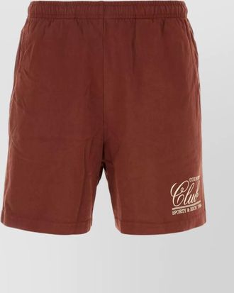 Sporty & Rich BERMUDA cotton brick shorts
