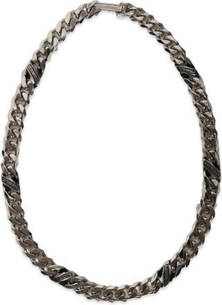 VETEMENTS Schakelhalsketting met logodetail - Zilver