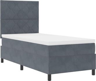 vidaXL Cama Tipo Box Spring Gris Oscuro 90 X 200 Cm Terciopelo Vidaxl