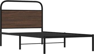 vidaXL Estructura de cama sin colchón 100x200 cm madera marrón roble Vidaxl