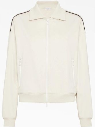 Brunello Cucinelli Off White Zip Jacket, Size X-Small