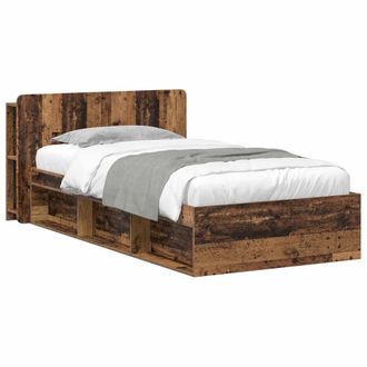 Berkfield Home Bed Frame with Storage Old Wood 80 x 200 cm Engineered Wood in Brown