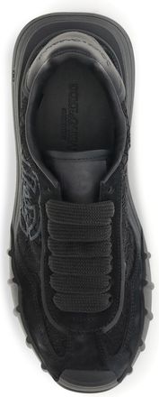 Dolce & Gabbana Womens Sneakers Leather And Lace Black-Black Trainers Black/black