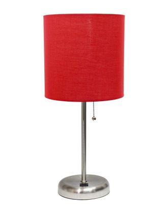 Lalia Home Oslo 19.5In Contemporary Bedside Usb Port Feature Standard Metal Table Desk Lamp