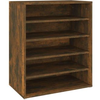 vidaXL Vidaxl - Mueble Zapatero Madera Contrachapada Roble Ahumado 60x35x70 Cm