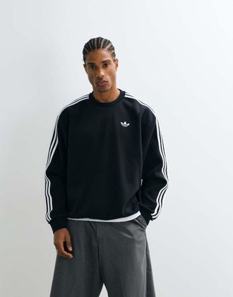 adidas Originals felpa a tre strisce nera-Nero