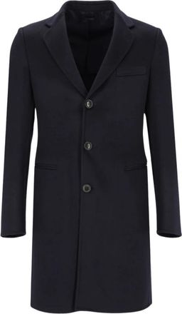Giorgio Armani Single-breasted Coat - Heren - Mantel - Blauw - L - Kasjmier - Jassen