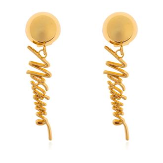 Moschino Metalen Clip-On Oorbellen - Dames - Oorbellen - Geel - ONE Size - Accessoires