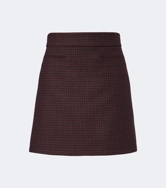 Gucci Minifalda en mezcla de lana a cuadros