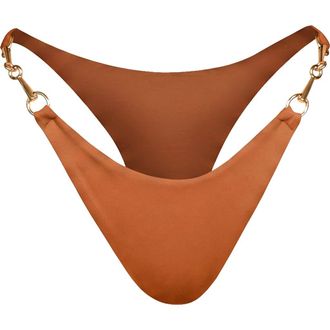 Brunna.Co The Segara High-Cut Recycled Bikini Bottom in Sienna Brown at Nordstrom, Size Medium