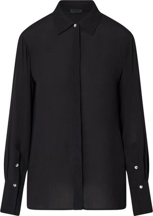 Liu Jo Shirt in cr&ecirc;pe de chine - Dames - Overhemden - Zwart - S - Overhemden