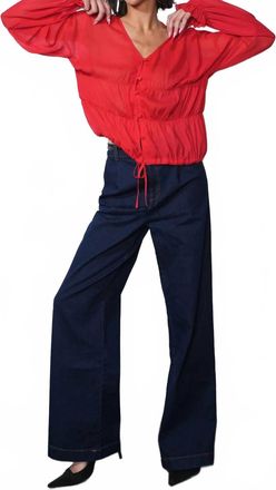 Greylin Lainey Flowy Button Front Blouse In Red
