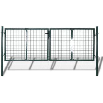 vidaXL Vidaxl - Cancello per Giardino in Rete Metallica 289x75 cm/306x125 cm