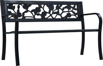 vidaXL Banco De Jard&iacute;n Acero Negro 125 Cm Vidaxl